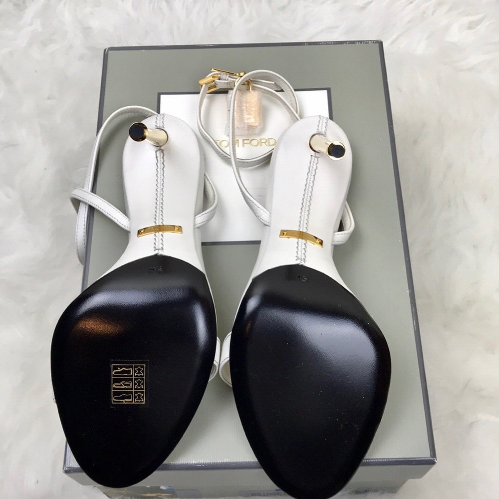 Tom Ford White Strappy PadLock Sandal - Picture 6 of 7
